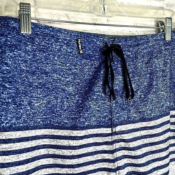 Hurley Blue Striped Swim Trunks Bathing Suit Size 30 - Picture 3 of 5